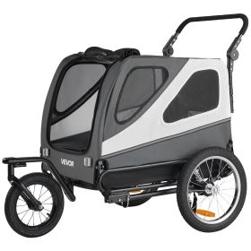 Dog Bike Trailer, Supports up to 100 lbs, 2-in-1 Pet Stroller Cart Bicycle Carrier for Small & Large Dogs, Easy Folding Frame with Quick Release
